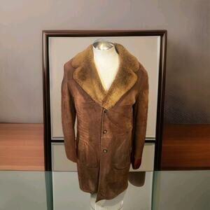 Filip Leather Mens Brown Shearling coat Size 56